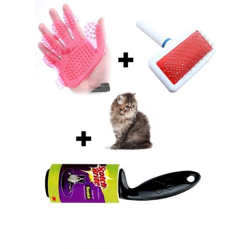 bundle-of-hair-comb-scotch-brite-roller-pets-bath-glove