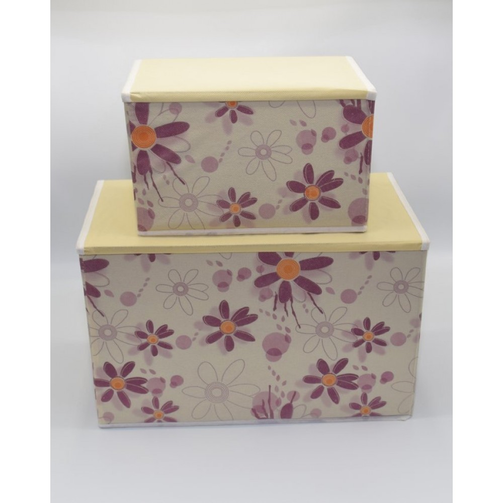 Non-Woven Foldable Storage Box Square Basket Bin With Lid - 2 Pack Price in Pakistan | LAPTAB