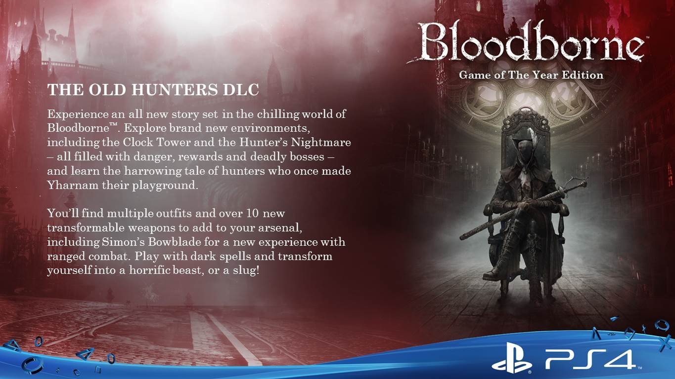 Sony PLAYSTATION 4 DVD BLOODBORNE GAME OF THE YEAR PS4 GAME