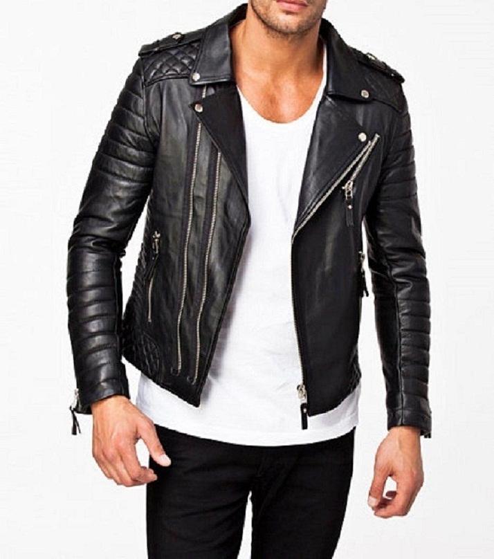 Men's Slim Fit Biker Style Leather jacket MB12 Price in Pakistan | LAPTAB