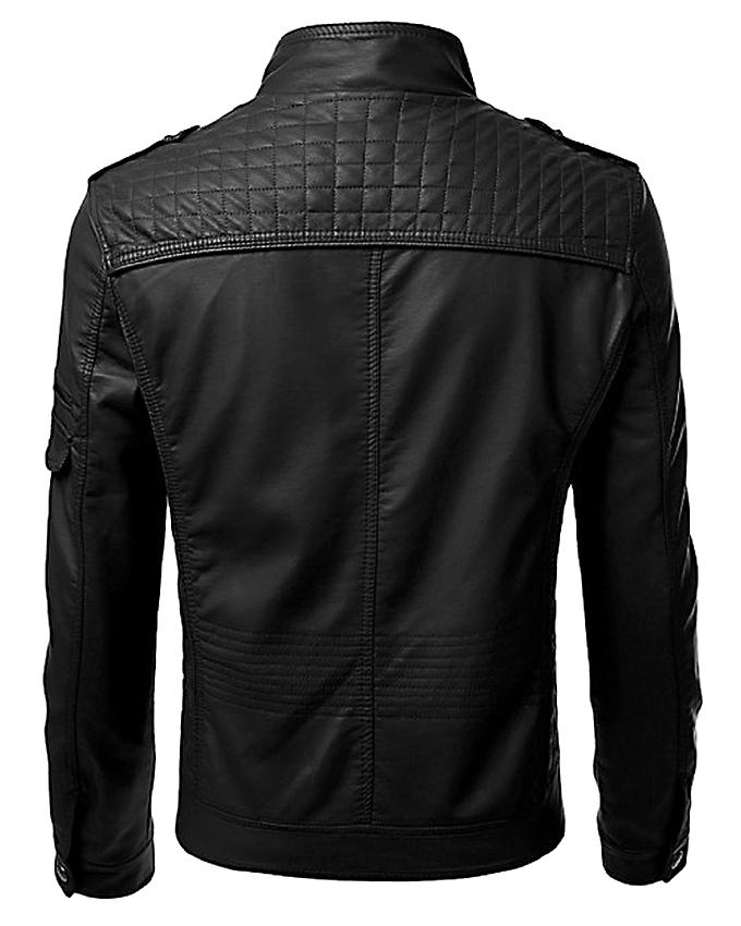 Black Leather Slim Fit Jacket For Men - M2 Price in Pakistan | LAPTAB