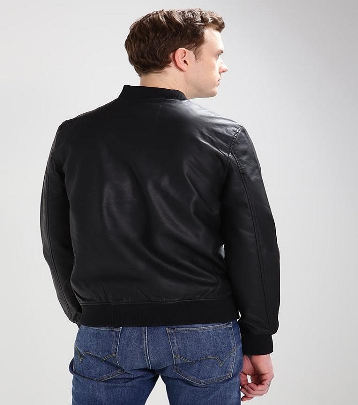 Men's Slim Fit Pu Black Leather Jacket A4 Price in Pakistan | LAPTAB