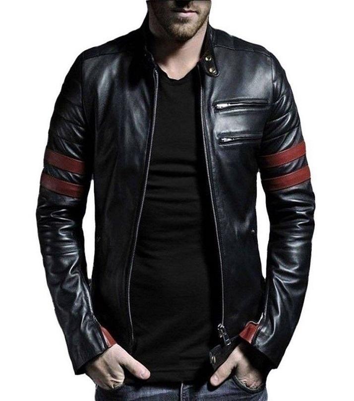 Men's Slim Fit Leather Jacket D1 Price in Pakistan | LAPTAB
