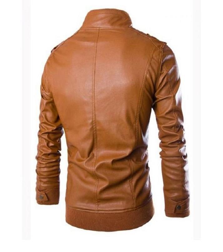 Brown Fit Leather Jacket For Men - C66 Price in Pakistan | LAPTAB