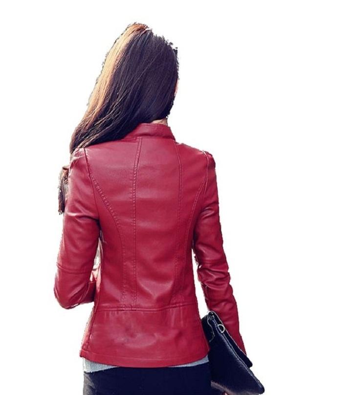 Women Slim Fit Pu Leather Jacket Mg92 Price in Pakistan | LAPTAB