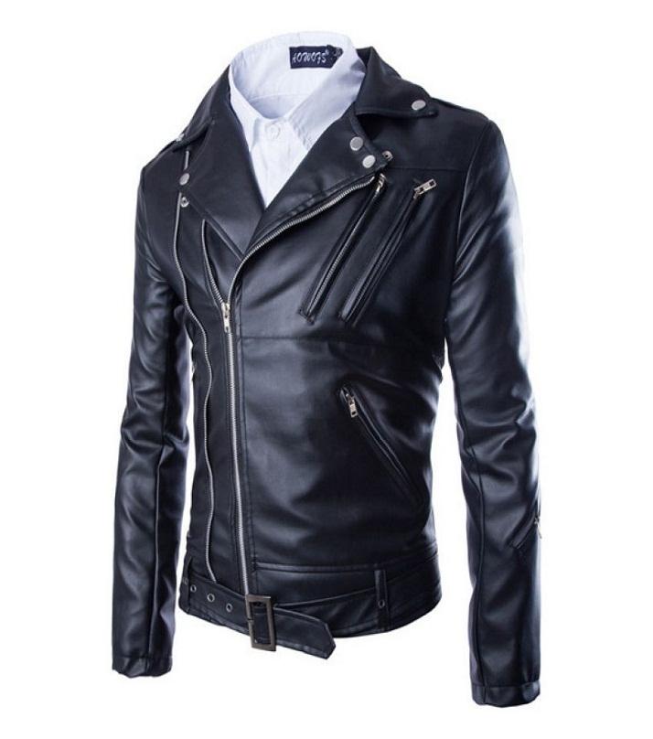 Men's Slim Fit Biker Leather Jacket MBD Price in Pakistan | LAPTAB