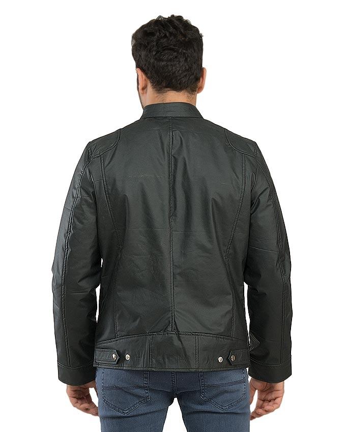 Black Slim Fit Leather Jacket For Mens new Price in Pakistan | LAPTAB