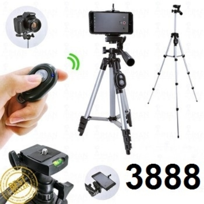 Mobile Phone Camera Tripod with Bluetooth Remote and Adjustable Aluminum Stand Price in Pakistan | LAPTAB