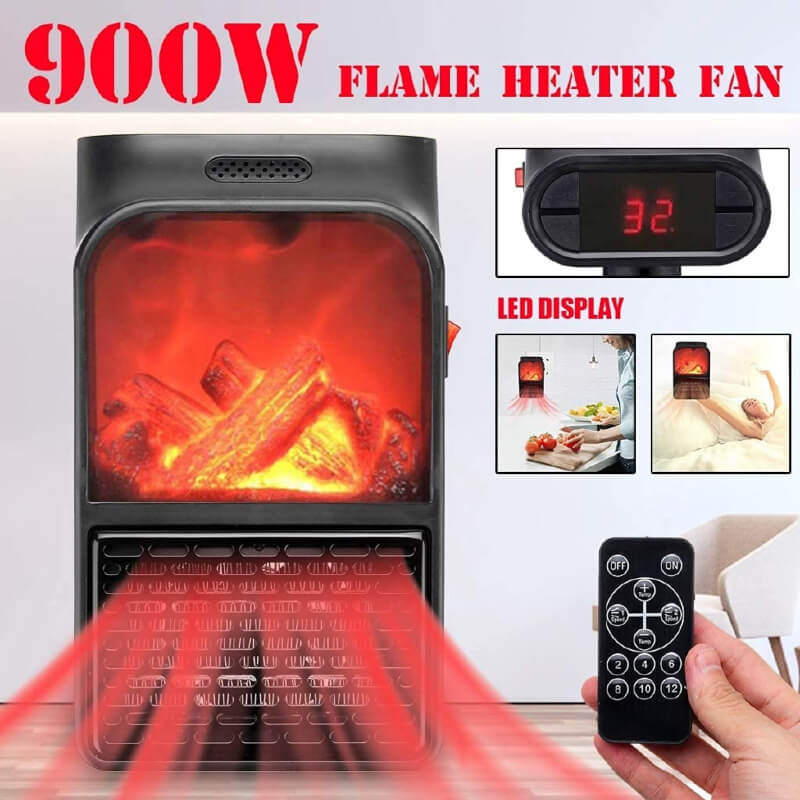 900 W room electric flame heater 