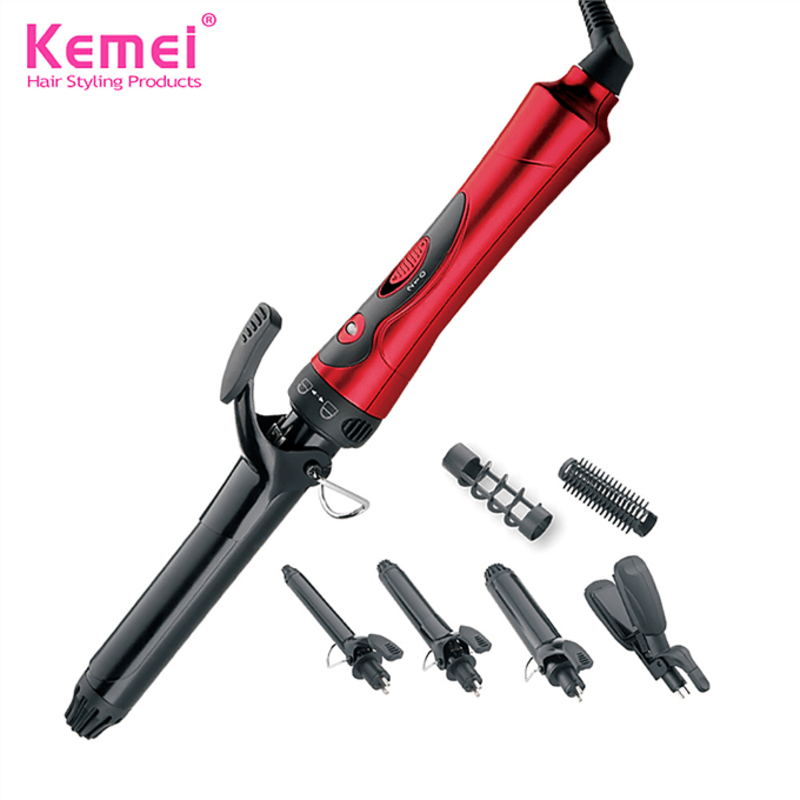 Kemei- Hair Styler With Electric Brush, Hair Curler & Roller