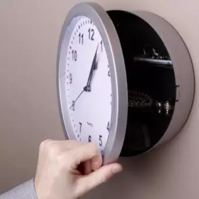 wall-clock-with-hidden-safe-silver