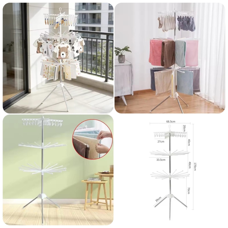 Versatile 3-Tier Space-Saving Laundry Dryer Rack with Adjustable Height and 72-Garment Capacity Price in Pakistan | LAPTAB