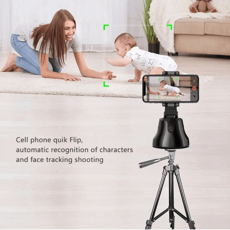 Treppiedi Per Telefono Con Tracking Facciale A 360° – Rotazione Automatica, Batteria 3000mAh, Per Selfie E Live