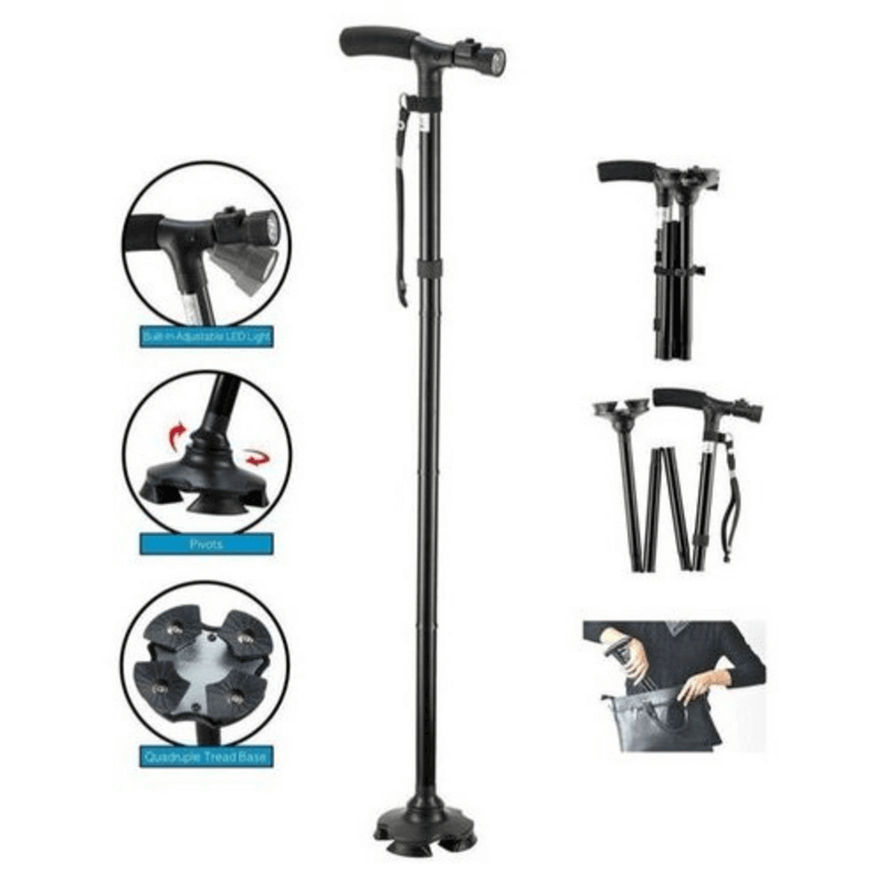 Trusty Cane - Sturdy Folding Walking Triple Head Price in Pakistan | LAPTAB
