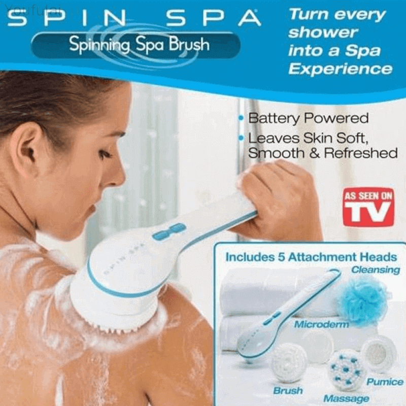 Electric Shower Brush 5 In 1 Spin Spa Bath Scrubber