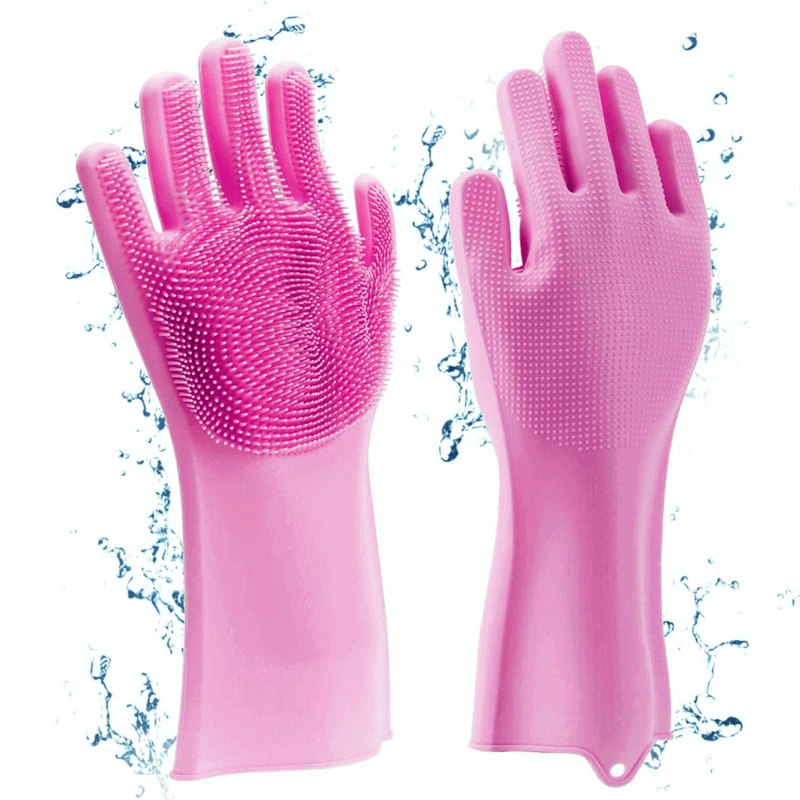 Dishwashing Gloves- Silicone Kitchen Scrub 