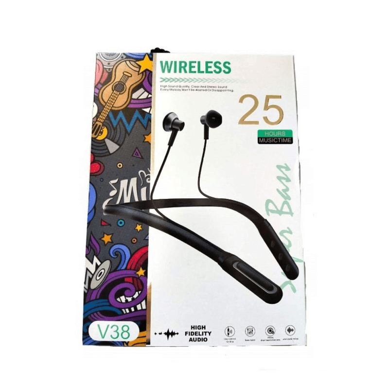 wireless-earphones-leather-neck-band-v38
