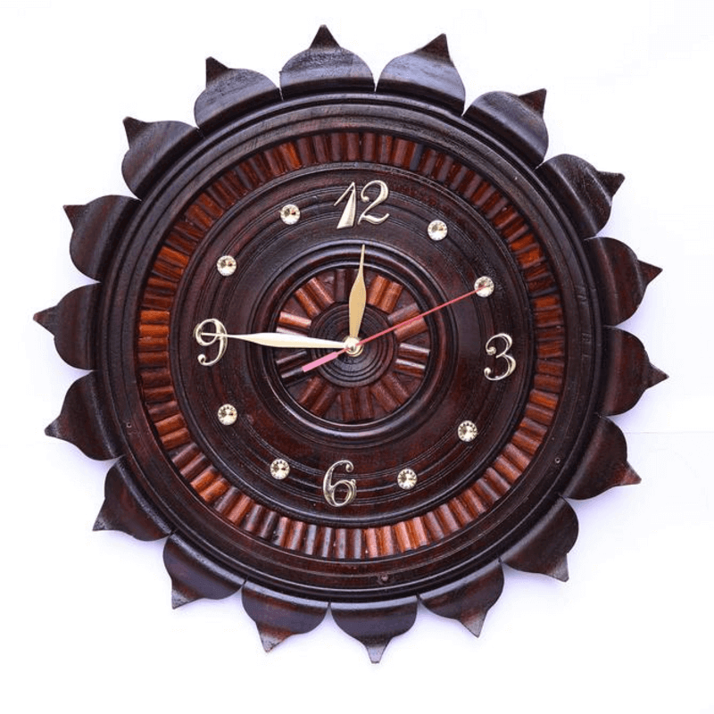 Wooden Clock 16 Inches Petal Style