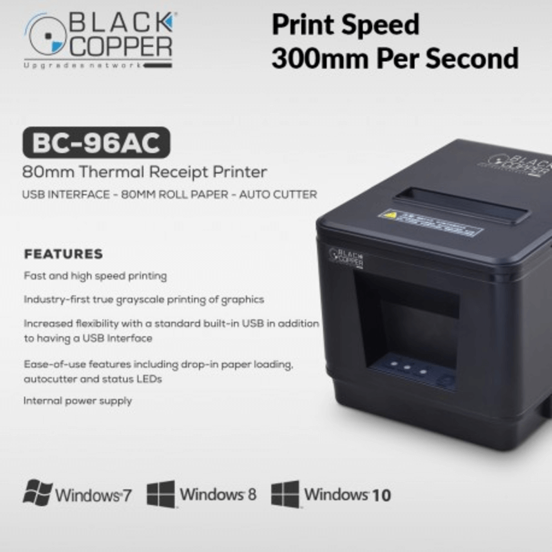 Black Copper Receipt Printer BC-96AC