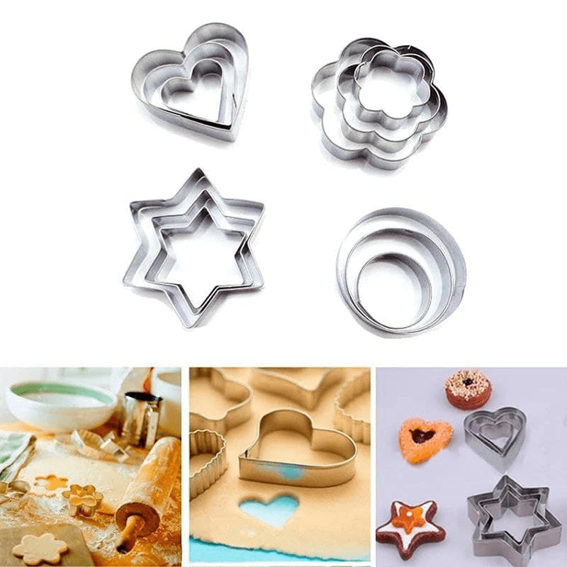12 Pcs Stainless Steel Cookie Cutters