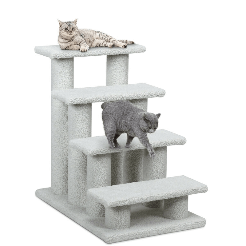 4 Step Pet Carpeted Ladder Cat Scratching Post