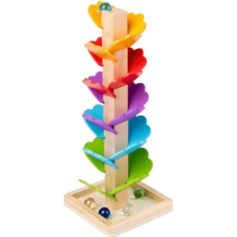 Wooden Fallen Leaves and Marbles Stacking Toy