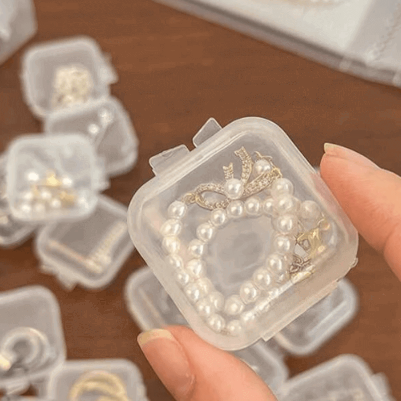 10 pcs Transparent Mini Jewelry Storage Box
