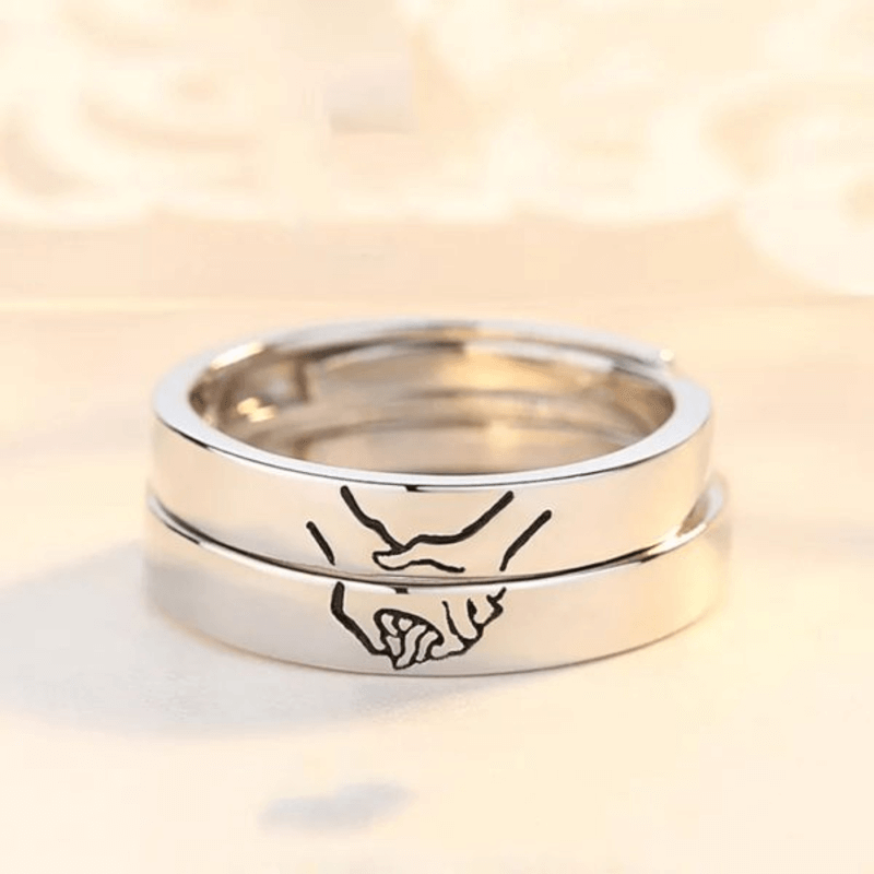 Holding Hands Couple Ring Set
