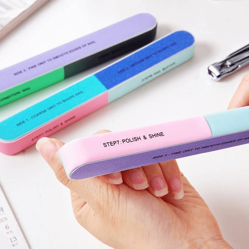 Pack of 3 Finger Nail Files Double Sided Manicure Tools Kit Buffers Grit