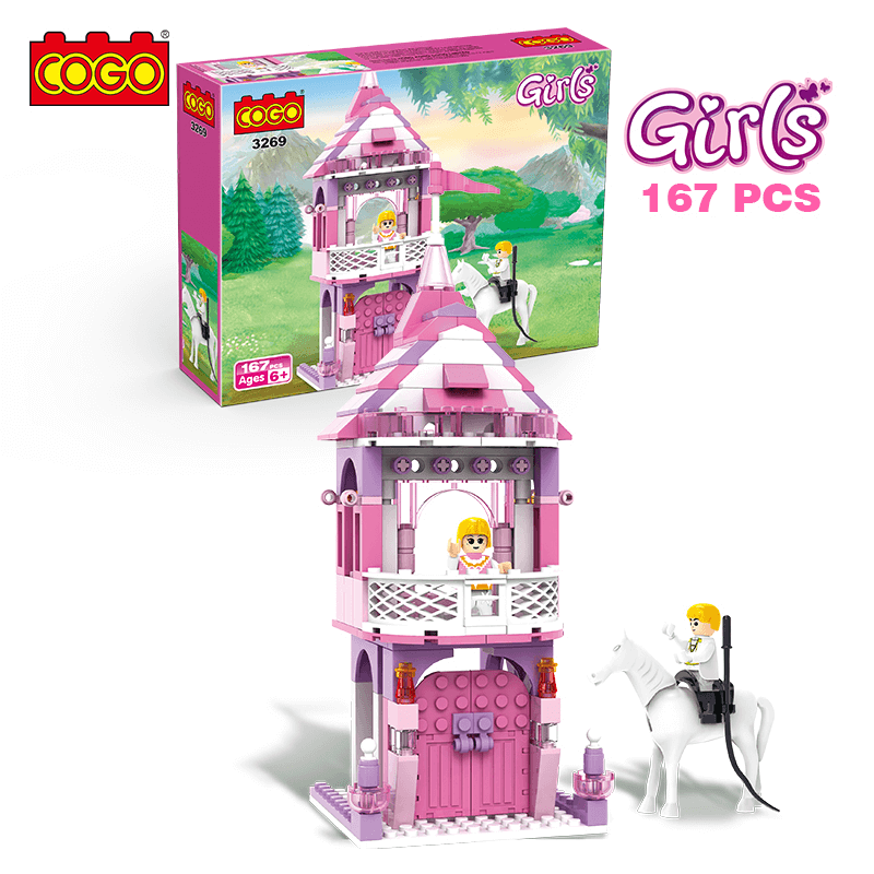 Colorful COGO Building Prince & Princess Castle