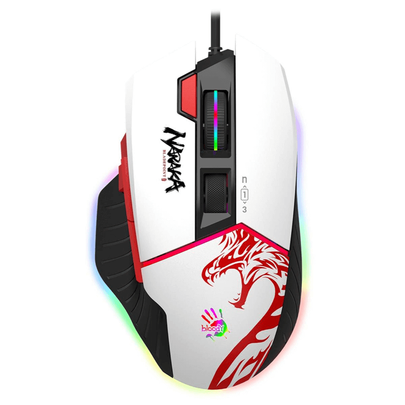 W95 Max Naraka 12000 CPI Ultra Core 3 & 4 Activated Extra Fire RGB Gaming Wired Mouse