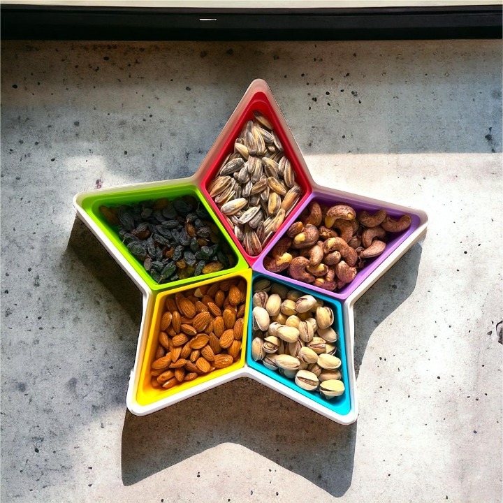 Star-shape-5-cell-colorful-spice-rack-set-with-lid