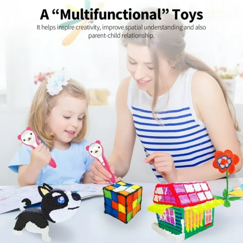 3D Printing Doodle Pen USB Rechargeable with Refills for Kids Creativity