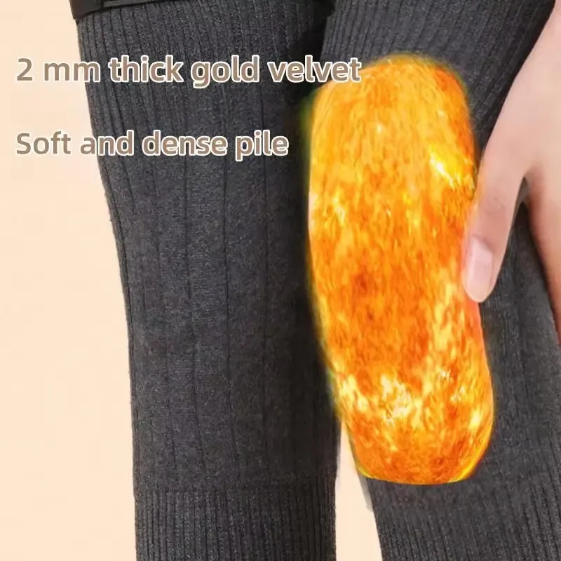 2 PCS Non-Slip Cashmere Wool Knee Pads Leg Warmer with Strap