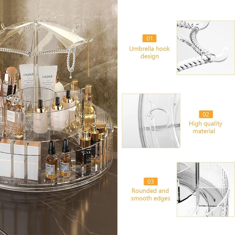 360 Rotating Umbrella Makeup Organizer  Price in Pakistan | LAPTAB