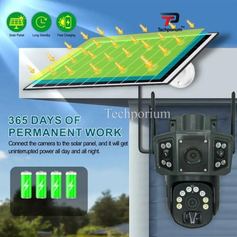 Solar Security Camera 8MP 4K WiFi and 4MP Dual Lens  Price in Pakistan | LAPTAB