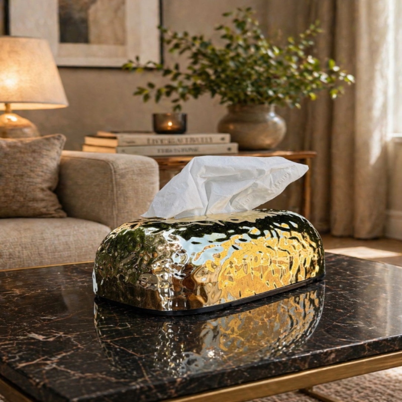 Luxury Hammered Gold Tissue Box Price in Pakistan | LAPTAB