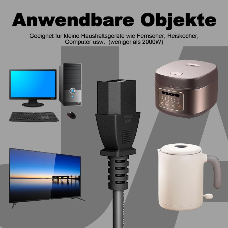 Power Cable For PC 2m