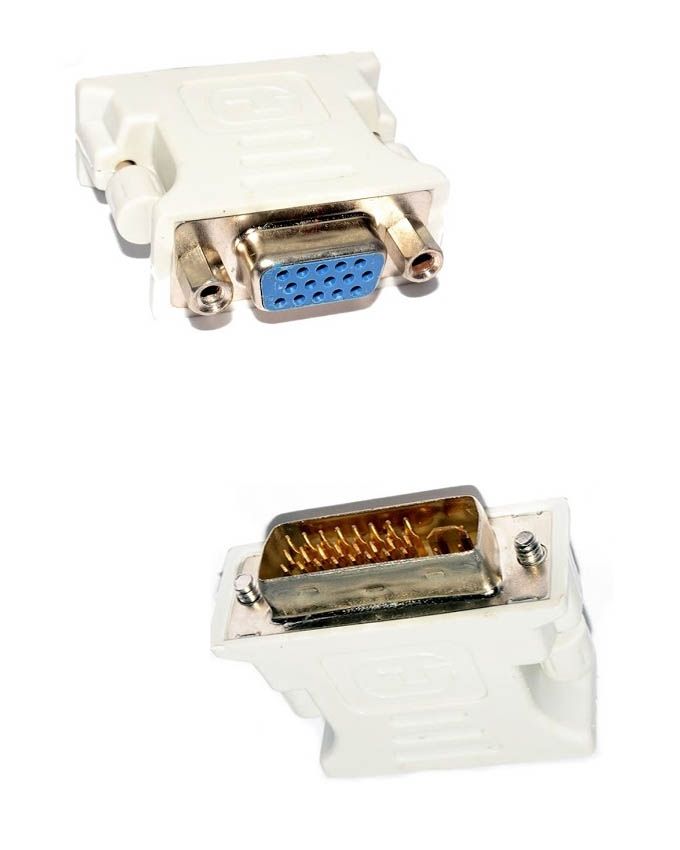 thumbnail image 2 of 2-Pack DVI-I Male (24+5) To VGA Female Adapter – Connect Desktop PC Or Laptop To Older Monitor Or Projector 2 of 3