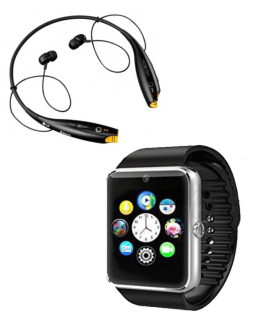 Enjoy music with LG Stereo Headset + W08 Mobile Watch