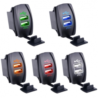  Universal Car Charger Waterproof Dual Port Auto Adapter