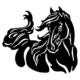 Beautiful Horse Pattern Car Body Stickers - Stylish Equine Decals in Black