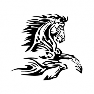 Beautiful Horse Pattern Car Body Stickers - Stylish Equine Decals in Black Price in Pakistan | LAPTAB