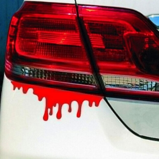 Red Blood Car Light Bumper Body Sticker - 2 PC Reflective Decals Price in Pakistan | LAPTAB