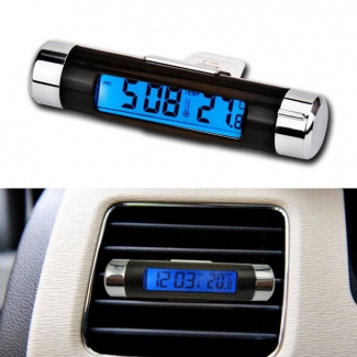 Digital Car Air Vent Thermometer Car Thermometer Clock
