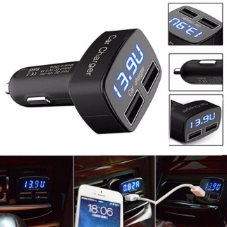 Car USB Socket -Dual USB Charger Adapter Voltage Tester