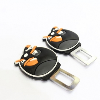 Custom Angry Bird Style Seat Belt Warning Canceler Clips - Black, 2 Pack