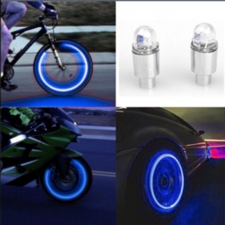 Pack of 4 Neon Blue Strobe LED Tire Valve Caps for Cars and Bikes Price in Pakistan | LAPTAB