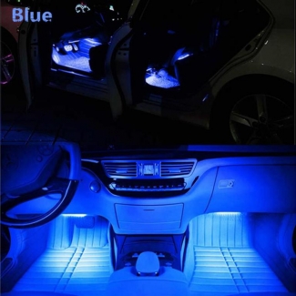 Car Interior Atmosphere Light Decor Lamp with Remote Control - 4 Pieces Price in Pakistan | LAPTAB