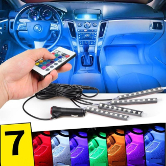 9 LED Neon Interior Atmosphere Lights with Remote Control for Cars Price in Pakistan | LAPTAB